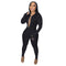 Women's Sexy Solid Color Metal Chain Long Sleeve Jumpsuit